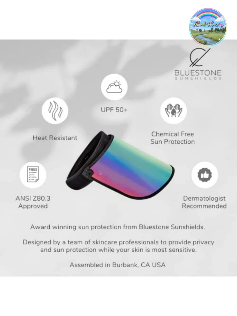 Bluestone Sunshields Full Lux Sunglasses UVA/UVB Blue Light Protection